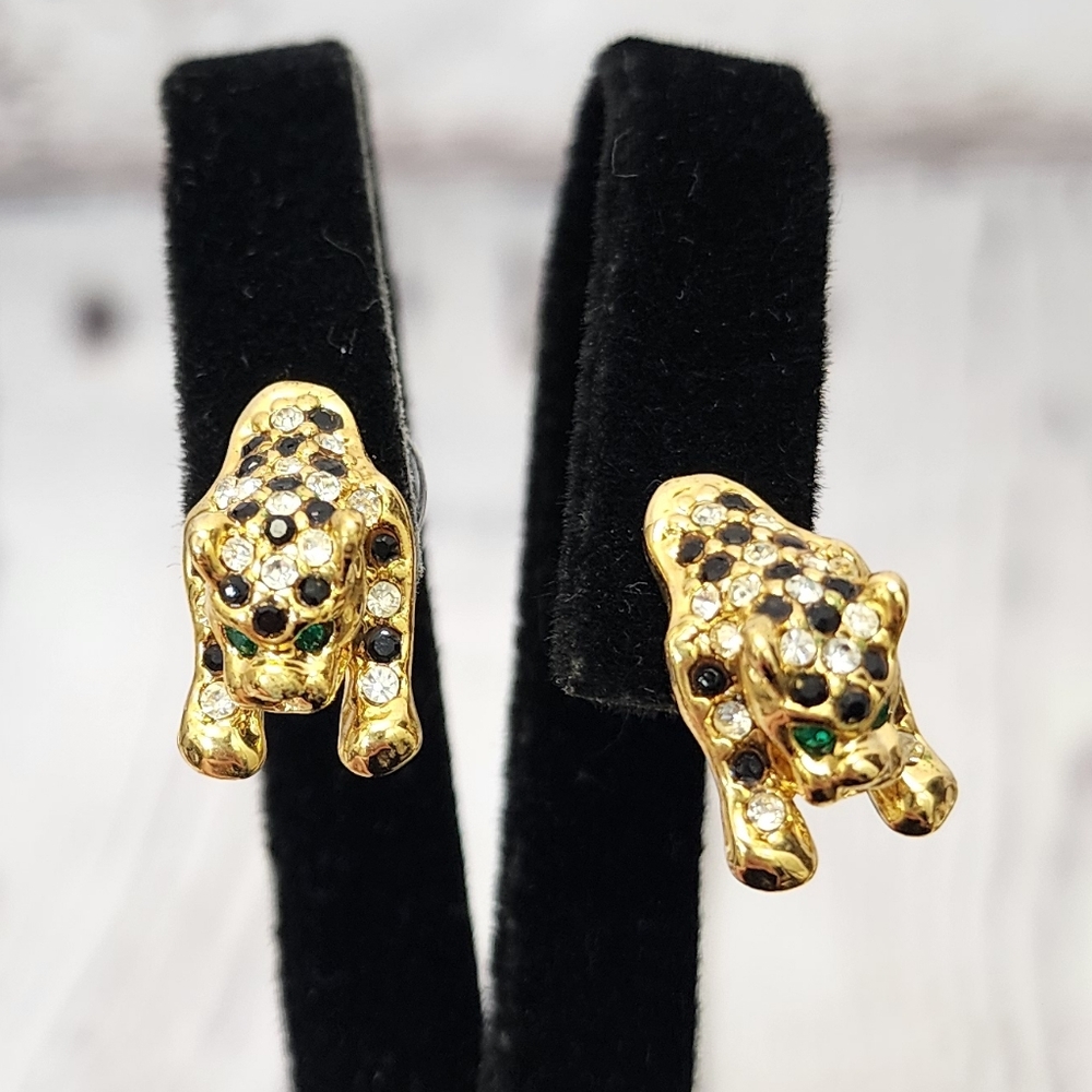 Rhinestone‎ Leopard Earrings